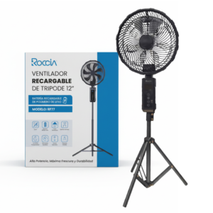 Ventilador Recargable 12" con Tripode Roccia