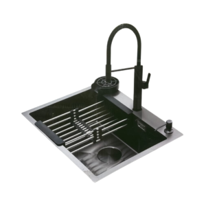 Fregador de Lujo 61cm Grifería Negra Bolonia 61 Black Drija