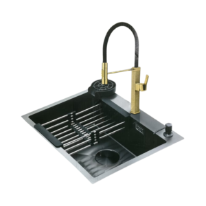 Fregador de Lujo 61cm Grifería Dorada Bolonia 61 Gold Drija