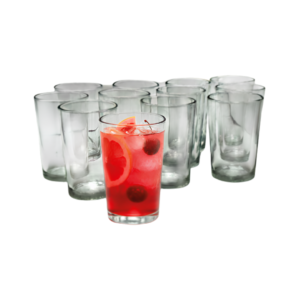Juego 12 Vasos Altos de Vidrio Korea Sujoya