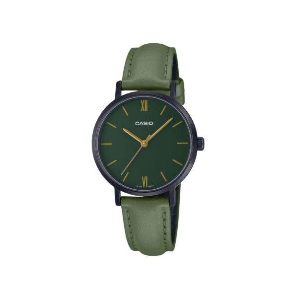 Reloj Analógico con Correa de Cuero Números Romanos Casio