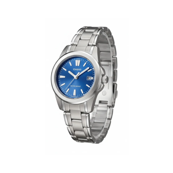 Reloj Analógico con Esfera Azul y Correa de Acero Inoxidable Casio