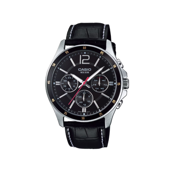 Reloj Analógico con Correa de Cuero Genuino Casio