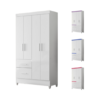 Escaparate Madri Blanco de 4 Puertas y 2 Gavetas