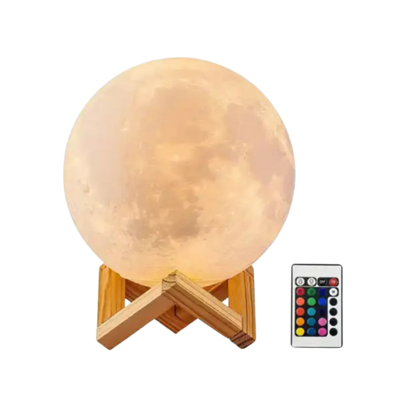 Lámpara Luna LED con 7 Colores 12cm