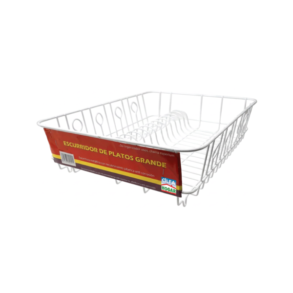 Escurridor de Platos Grande Blanco Alfa Hogar