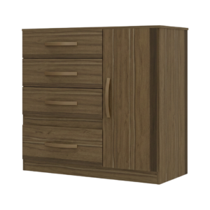 Cómoda Venus Castaño de 4 Gavetas y 1 Puerta