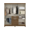 Ropero New Mafra Castaño/Vainilla de 6 Puertas y 2 Gavetas