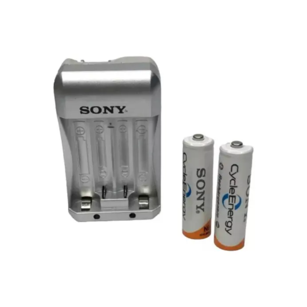 Cargador con 2 Pilas AA Recargables Sony
