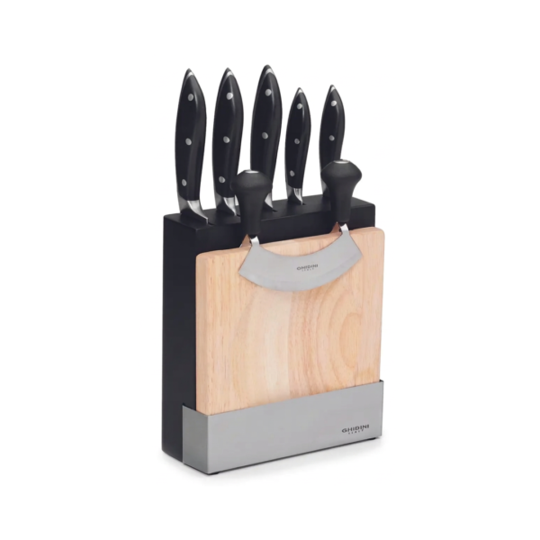 Set de Cuchillos con Taco y Tabla Ghidini