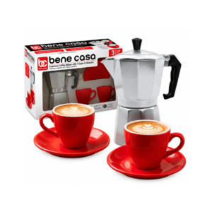 Combo de Cafetera Greca con Tazas Benecasa