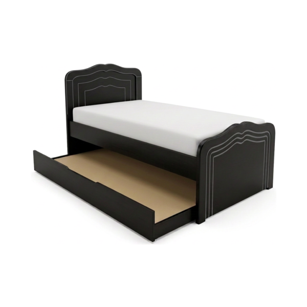 Cama Doble Rubí Negra Individual 100x190
