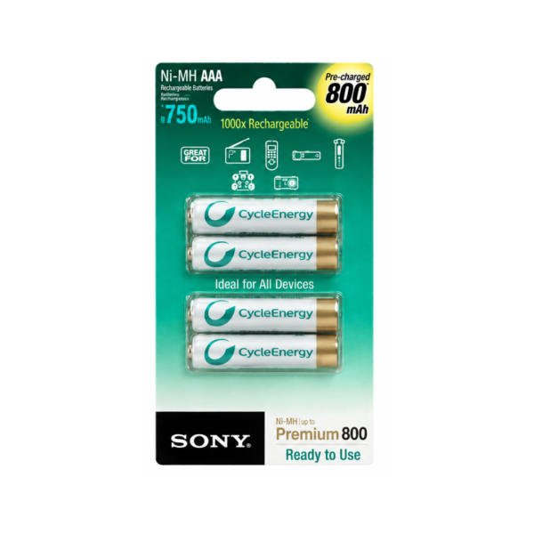 Baterías Recargables AAA Cycle Energy Blue Sony