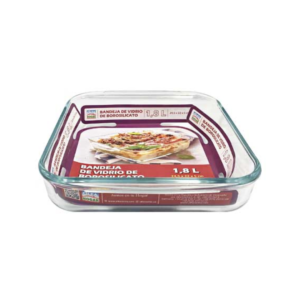Bandeja Cuadrada de 1.8L Vidrio Alfa Hogar