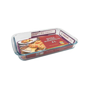 Bandeja Rectangular de 3L Vidrio Alfa Hogar