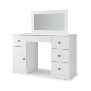 Peinadora Sonhos con Espejo y Luz Blanca de 1 Puerta y 5 Gavetas