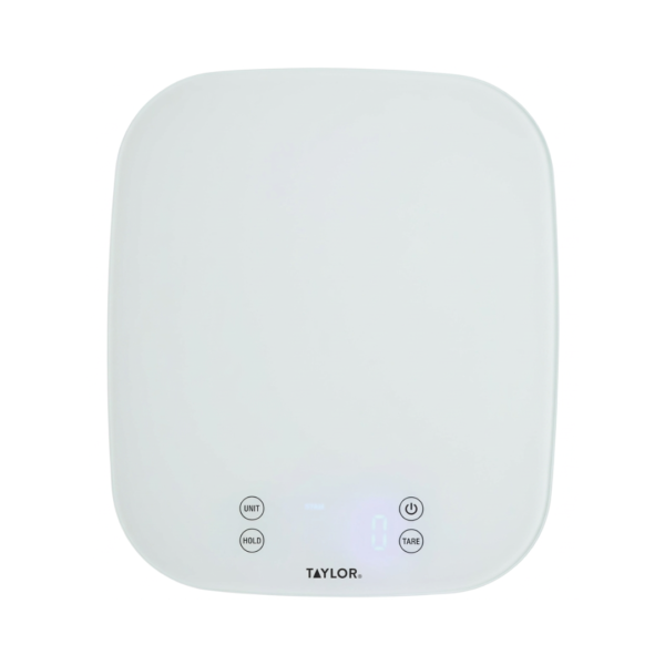 Peso Digital de Vidrio 14kg a Prueba de Agua Blanco Taylor