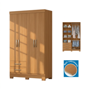 Ropero Caju Castaño de 4 Puertas y 2 Gavetas