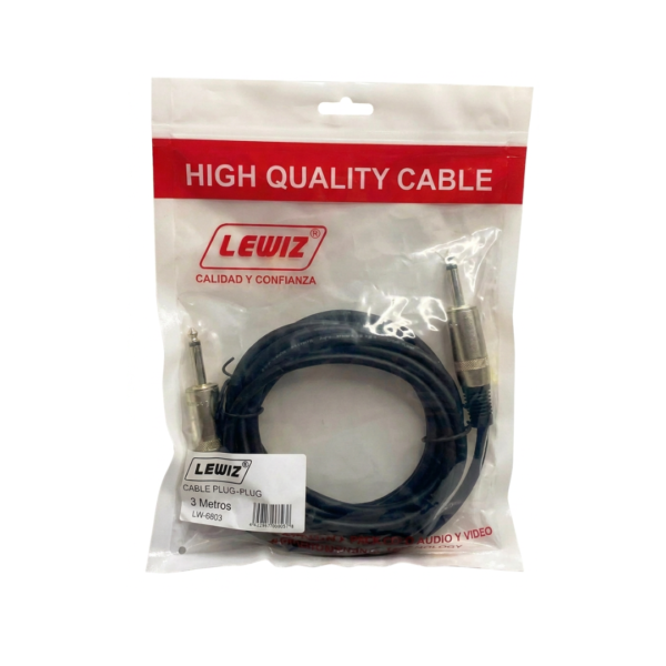 Cable para Micrófono Plug 6,35mm de 3m LW6803