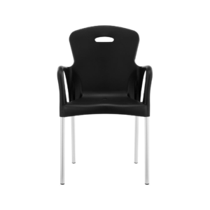 Silla Roma con Patas Metálicas Negra Alfa Hogar