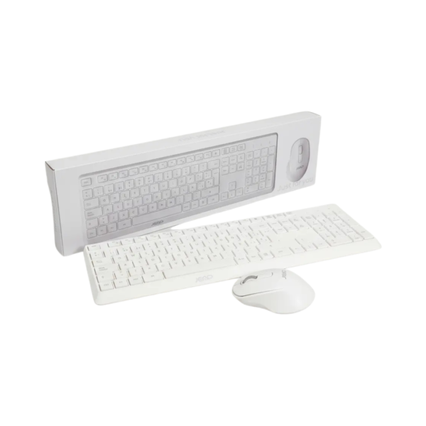 Combo Teclado + Mouse Inalámbrico Blanco Avant-Garde Jemip