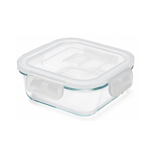 Recipiente Cuadrado de 310ml Vidrio Alfa Hogar