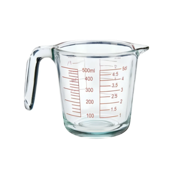Jarra Medidora de 0,50L Vidrio Alfa Hogar