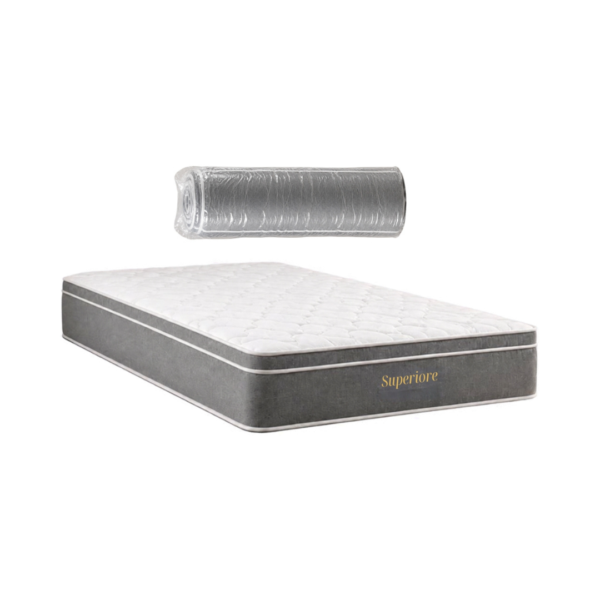 Colchón Pillow Top Individual Blanco Empacado al Vacío 100x190 Superiore