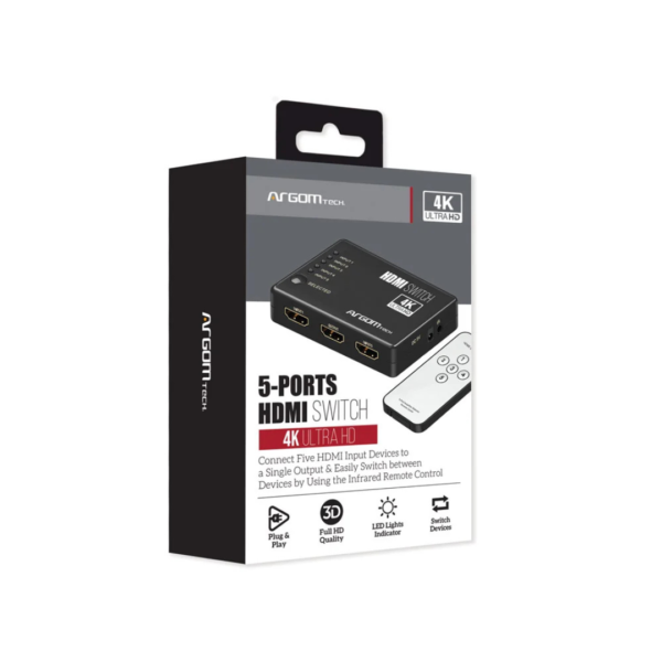 Switch HDMI 5 Puertos 4K Argom