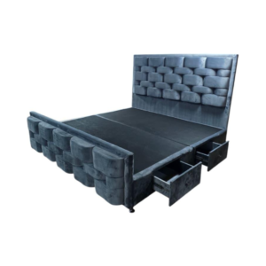 Cama Cartier con 2 Gavetas Tapizado en Tela Matrimonial 140x190