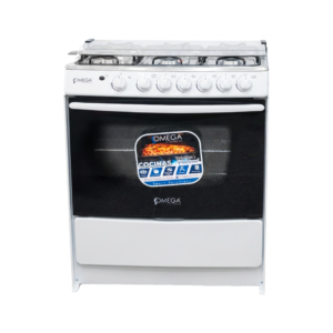 Cocina a Gas de 30″ con 6 Quemadores Blanca Omega