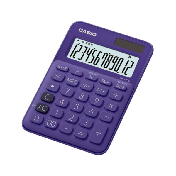 Calculadora de Mini Escritorio 12 Dígitos Púrpura Casio